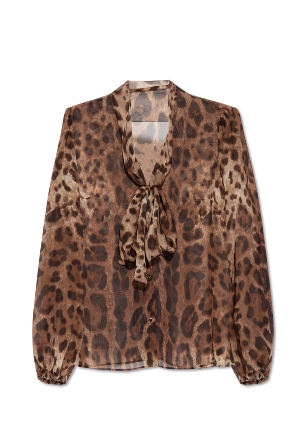 Dolce & Gabbana 棕色 动物图案衬衫